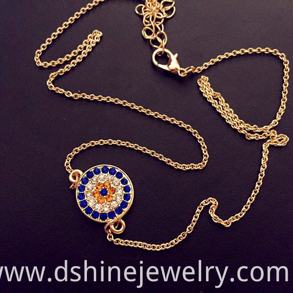 Crystal Alloy Evil Eye Collar Necklace